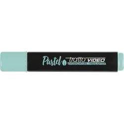 Tratto Video Pastel Marcador Fluorescente - Punta Biselada - Tinta al Agua - Secado Rapido - Color Verde Menta | Ahorro Imprimie