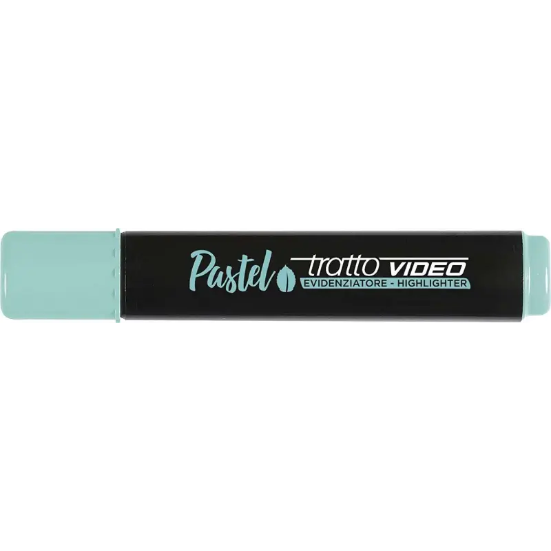 Tratto Video Pastel Marcador Fluorescente - Punta Biselada - Tinta al Agua - Secado Rapido - Color Verde Menta | Ahorro Imprimie