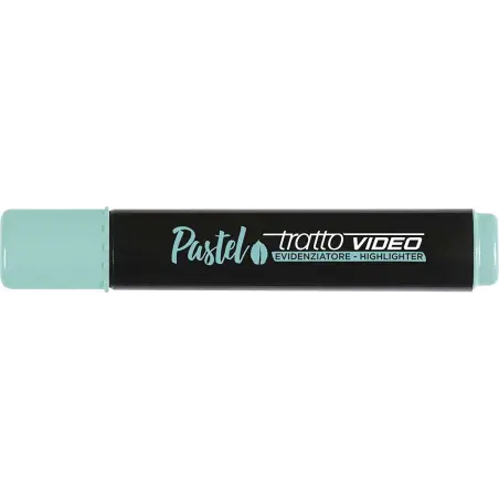 Tratto Video Pastel Marcador Fluorescente - Punta Biselada - Tinta al Agua - Secado Rapido - Color Verde Menta | Ahorro Imprimie