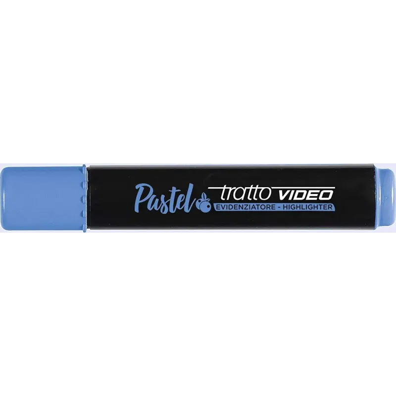 Tratto Video Pastel Marcador Fluorescente - Punta Biselada - Tinta al Agua - Secado Rapido - Color Azul Arandano | Ahorro Imprim