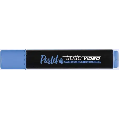 Tratto Video Pastel Marcador Fluorescente - Punta Biselada - Tinta al Agua - Secado Rapido - Color Azul Arandano | Ahorro Imprim
