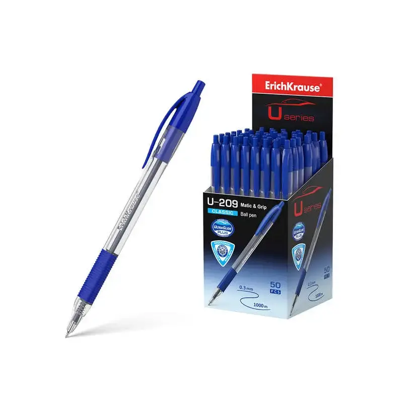Erichkrause Boligrafo Automatico U-209 Classic Matic&Grip - Ultra Glide Technology - Tinta Color Azul | Ahorro Imprimiendo