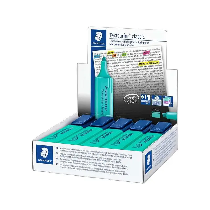Staedtler Textsurfer Classic 364 Marcador Fluorescente - Punta Biselada - Trazo entre 1 - 5mm - Tinta con Base de Agua - Color T