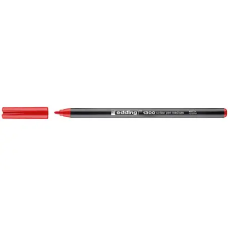 Edding 1300 Rotulador - Punta Redonda - Trazo 2 mm. - Tinta con Base de Agua - Color Rojo | Ahorro Imprimiendo