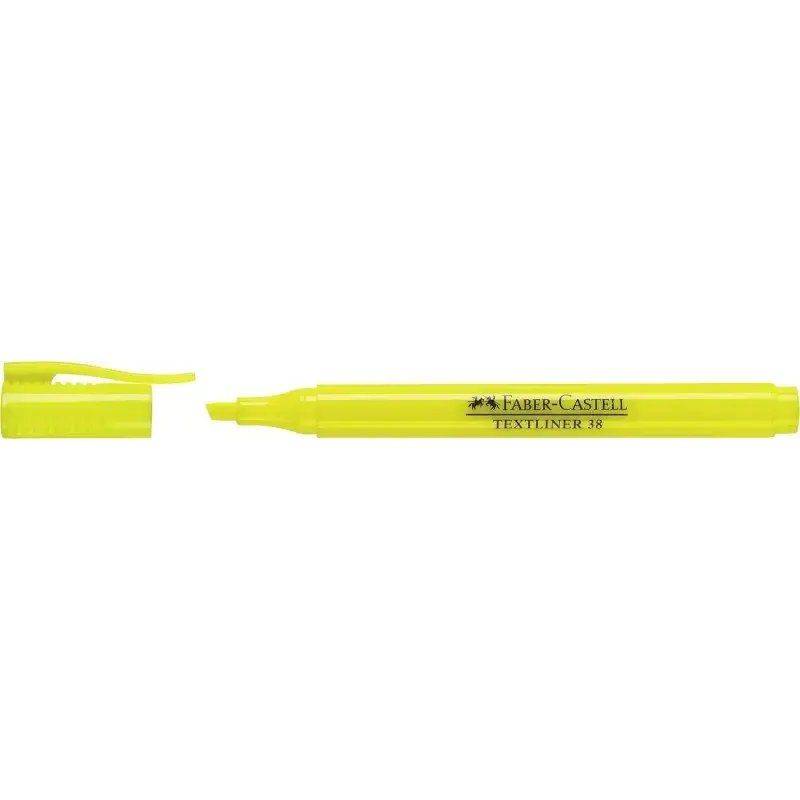 Faber-Castell Textliner 38 Marcador Fluorescente - Cuerpo Fino - Punta Biselada - Trazo Grueso y Fino - Tinta con Base de Agua -