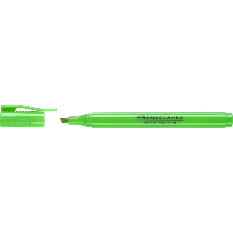 Faber-Castell Textliner 38 Marcador Fluorescente - Cuerpo Fino - Punta Biselada - Trazo Grueso y Fino - Tinta con Base de Agua -