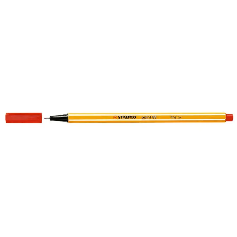 Stabilo Point 88 Rotulador de Punta Fina de Fibra - Trazo de 0.4 mm - Tinta con Base de Agua - Color Rojo | Ahorro Imprimiendo