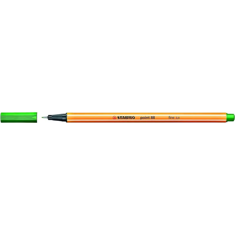 Stabilo Point 88 Rotulador de Punta Fina de Fibra - Trazo de 0.4 mm - Tinta con Base de Agua - Color Verde | Ahorro Imprimiendo