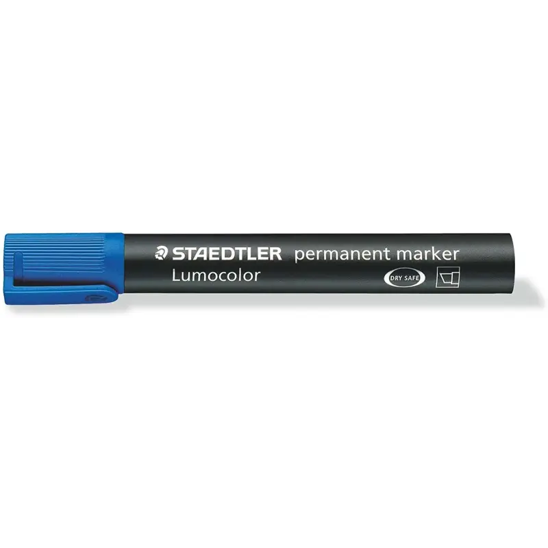 Staedtler Lumocolor 350 Rotulador Permanente - Punta Biselada 2-5mm aprox. - Tinta Base de Alcohol - Secado Rapido - Color Azul