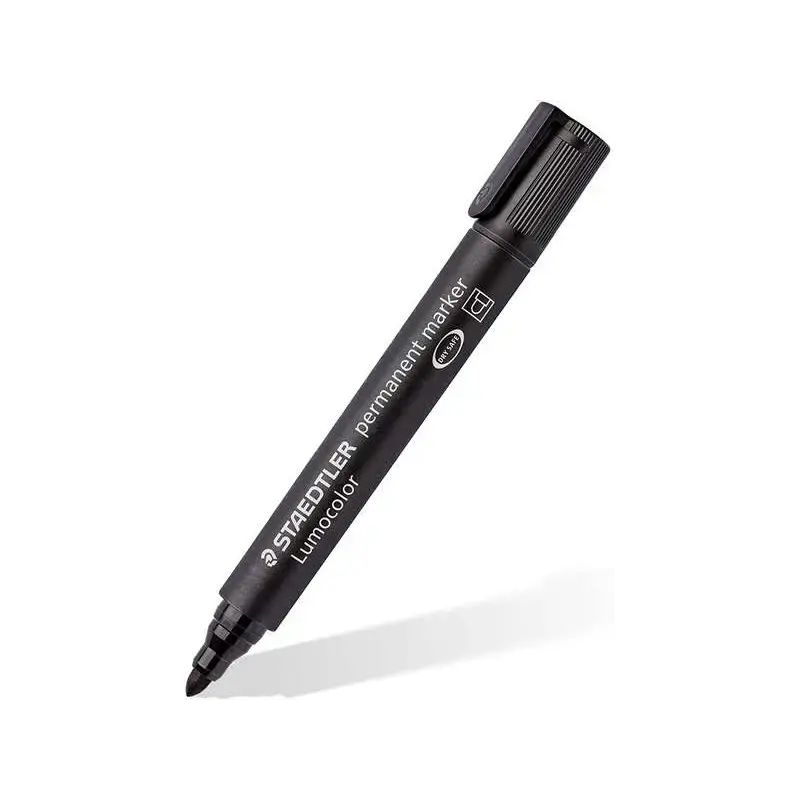 Staedtler Lumocolor 352 Rotulador Permanente - Punta Redonda - Trazo 2mm Aprox - Capuchon con Clip - Secado Rapido - Color Negro