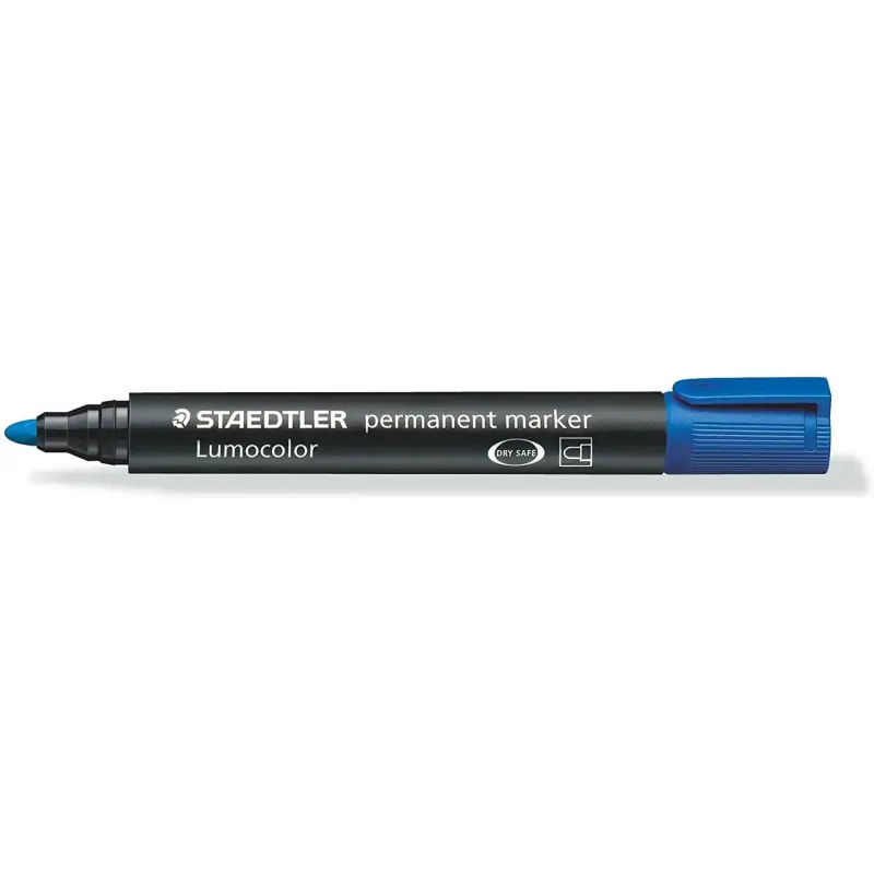 Staedtler Lumocolor 352 Rotulador Permanente - Punta Redonda - Trazo 2mm Aprox - Capuchon con Clip - Secado Rapido - Color Azul