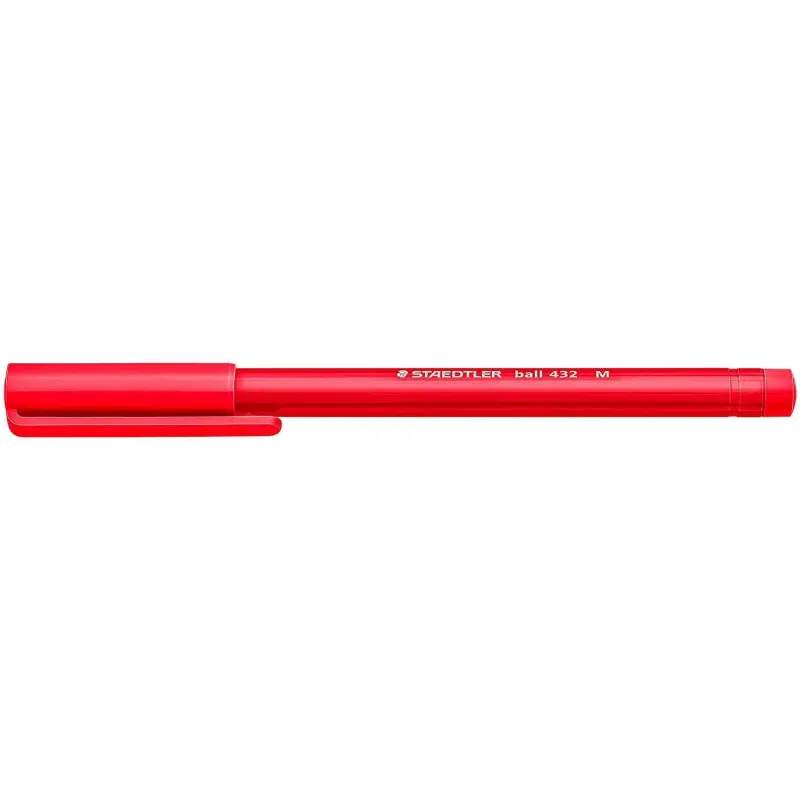 Staedtler Ball 432 Boligrafo Punta de Bola - Punta 0.45mm - Tinta Indeleble - Color Rojo | Ahorro Imprimiendo