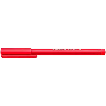 Staedtler Ball 432 Boligrafo Punta de Bola - Punta 0.45mm - Tinta Indeleble - Color Rojo | Ahorro Imprimiendo