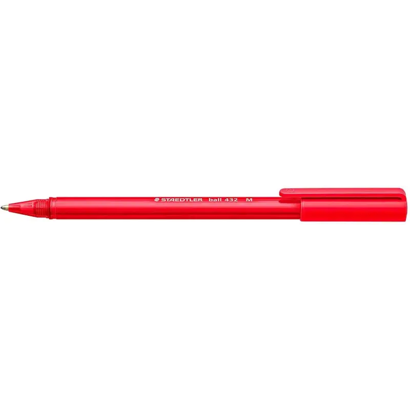 Staedtler Ball 432 Boligrafo Punta de Bola - Punta 0.45mm - Tinta Indeleble - Color Rojo | Ahorro Imprimiendo