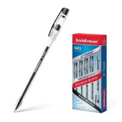 Erichkrause Boligrafo de Gel G-Point - Tinta de Gel de Secado Rapido - Cuerpo Transparente con Grip Perfilado Triangular - Punta