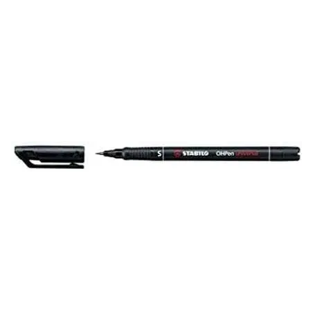 Stabilo OHPen Rotulador Permanente - Punta Superfina - Trazo de 0.4mm - Agarre Antideslizante - Tapon Ventilado - Color Negro |
