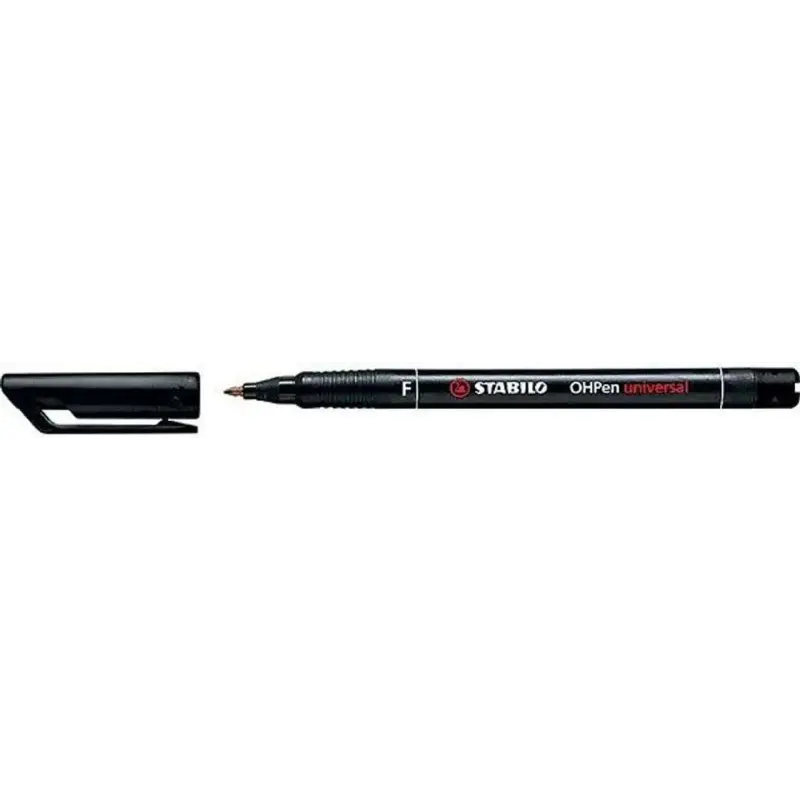 Stabilo OHPen Rotulador Permanente - Punta Fina - Trazo de 0.7mm - Agarre Antideslizante - Tapon Ventilado - Color Negro | Ahorr