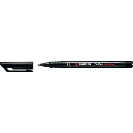 Stabilo OHPen Rotulador Permanente - Punta Fina - Trazo de 0.7mm - Agarre Antideslizante - Tapon Ventilado - Color Negro | Ahorr