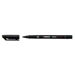 Stabilo OHPen Rotulador Permanente - Punta Media - Trazo de 1mm - Agarre Antideslizante - Tapon Ventilado - Color Negro | Ahorro
