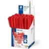 Staedtler Stick 430 Boligrafo con Capuchon - Punta 0.35mm - Tinta Endeleble - Color Rojo | Ahorro Imprimiendo