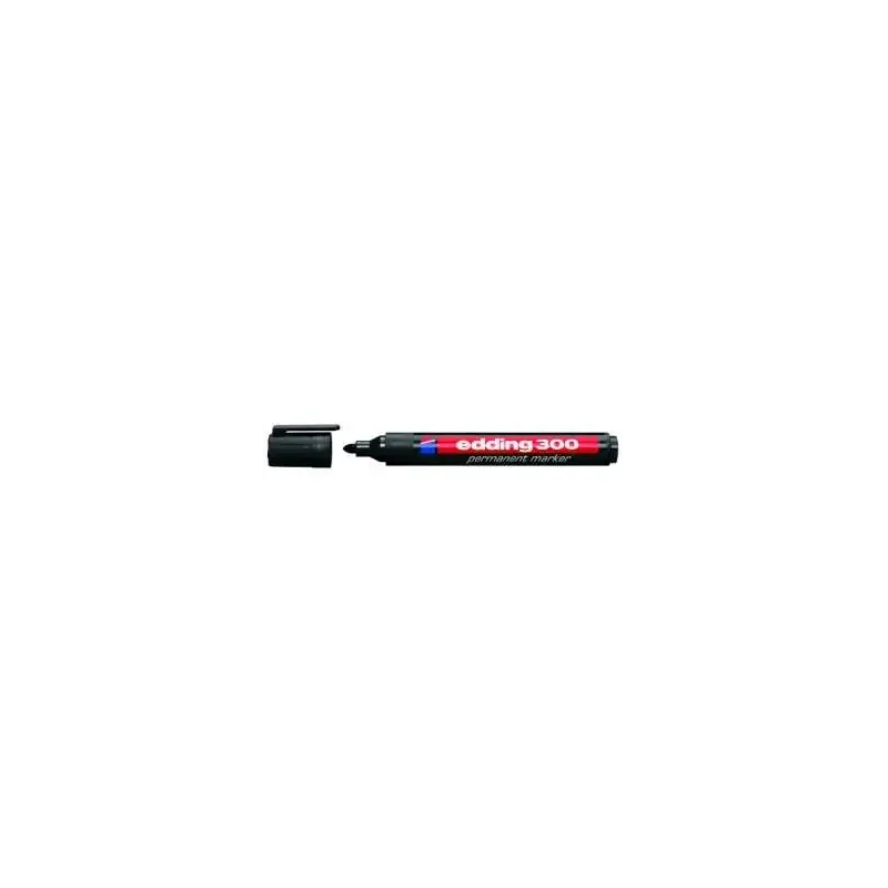 Edding 300 Rotulador Permanente - Punta Redonda - Trazo entre 1.5 y 3 mm. - Tinta Casi Inodora - Capuchon con Clip - Secado Rapi