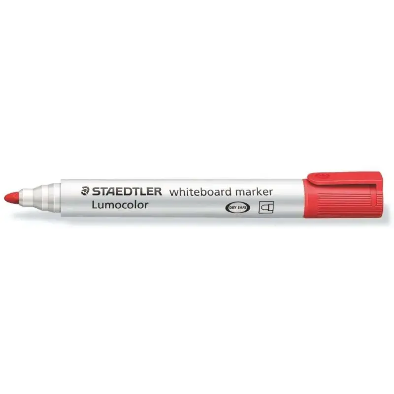 Staedtler Lumocolor 351 Rotulador para Pizarra - Punta Redonda - Trazo 2mm - Capuchon con Clip - Color Rojo | Ahorro Imprimiendo