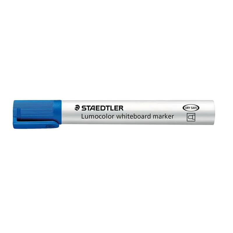 Staedtler Lumocolor 351 Rotulador para Pizarra - Punta Redonda - Trazo 2mm - Capuchon con Clip - Color Azul | Ahorro Imprimiendo