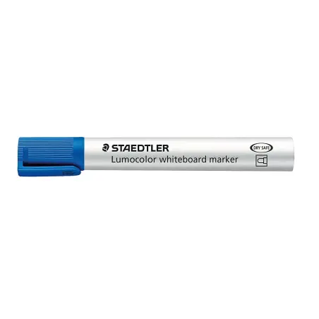 Staedtler Lumocolor 351 Rotulador para Pizarra - Punta Redonda - Trazo 2mm - Capuchon con Clip - Color Azul | Ahorro Imprimiendo