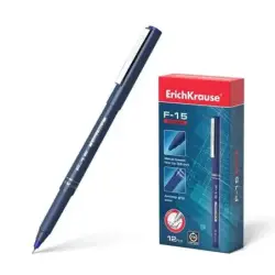 Erichkrause F-15 Rotulador Punta Fina - Trazo de 0.6mm - Clip Metalico - Color Azul | Ahorro Imprimiendo
