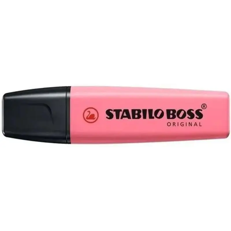 Stabilo Boss 70 Pastel Marcador Fluorescente - Trazo entre 2 y 5mm - Recargable - Tinta con Base de Agua - Color Rosa Cerezo en