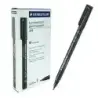 Staedtler Lumocolor 318 Rotulador Permanente - Punta Fina Redonda - Trazo 0.6mm - Capuchon con Clip - Secado Rapido - Color Negr