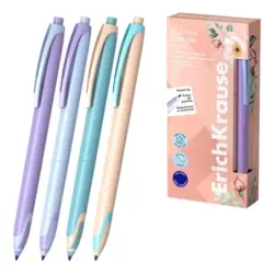 Erichkrause Bloom TipFlow Matic Pastel Boligrafo Retractil - Punta de Bola 0.5mm - Trazo de 0.4mm - Tinta Azul - Cuerpo en Color