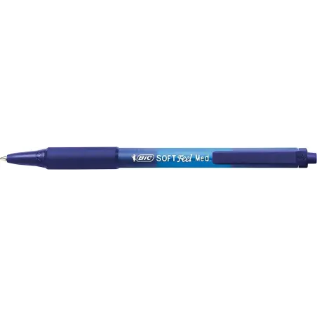 Bic Soft Feel Boligrafo Retractil - Punta Media de 1mm - Cuerpo Translucido con Grip - Color Azul | Ahorro Imprimiendo