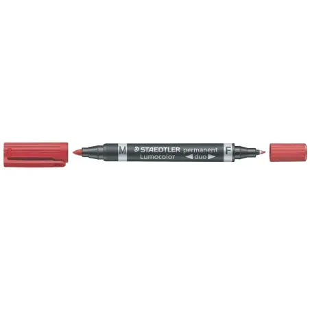 Staedtler Lumocolor 348 Rotulador Permanente de Doble Punta - Secado Rapido - Color Rojo | Ahorro Imprimiendo