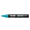 Milan Fluoglass Rotulador Superficies Lisas - Punta Biselada - Trazo de 2 - 4mm - Tinta al Agua - Borrado Facil - Color Azul | A