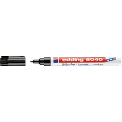 Edding 8040 Rotulador Permanente para Tejido - Punta Redonda - Trazo 1mm - Capuchon con Clip - Secado Rapido - Color Negro | Aho