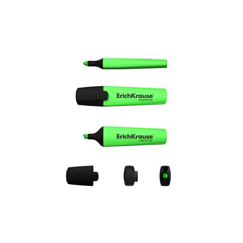 Erichkrause Visioline V-12 Pack de 4 Marcadores Fluorescentes - Punta Biselada - Tinta a Base de Agua - Colores Naranja, Rosa, V