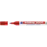 Edding 3000 Rotulador Permanente - Punta Redonda de 1.5mm - Trazo entre 1.5 y 3mm - Recargable - Secado Rapido - Color Rojo | Ah
