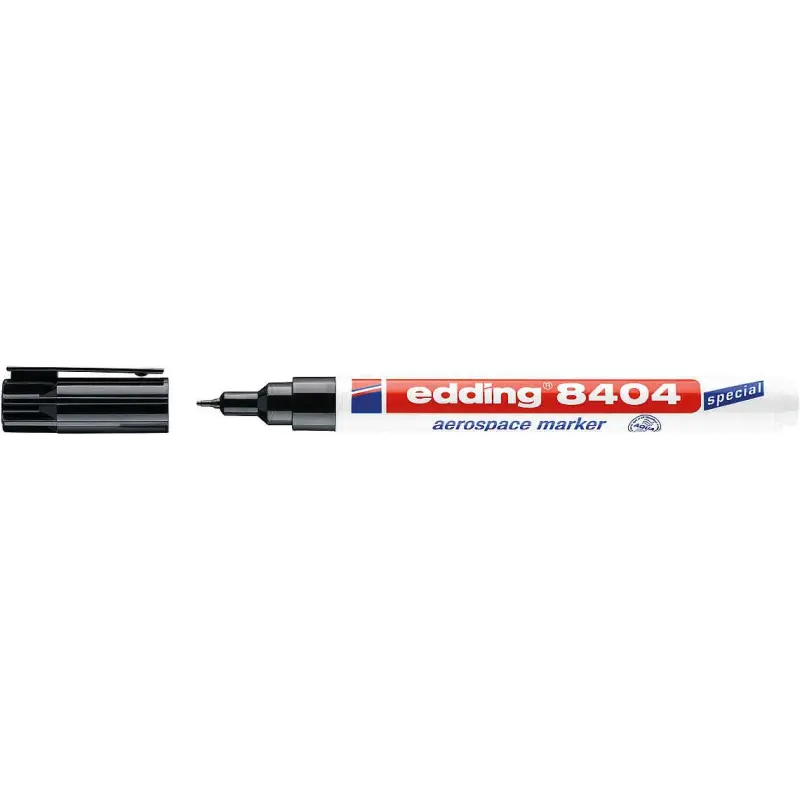 Edding 8404 Rotulador Aeroespacial Permanente - Escribe sobre Metal - Punta Redonda - Trazo 0.75mm - Resistente al Agua, Desgast