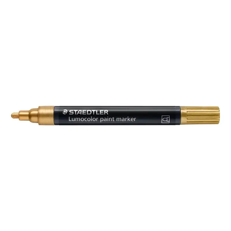 Staedtler Lumocolor 349 Marcador Acrilico Permanente - Trazo 2.4 mm Aprox - Tinta Base de Agua - Color Oro | Ahorro Imprimiendo
