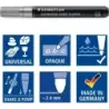 Staedtler Lumocolor 349 Marcador Acrilico Permanente - Trazo 2.4 mm Aprox - Tinta Base de Agua - Color Plata | Ahorro Imprimiend