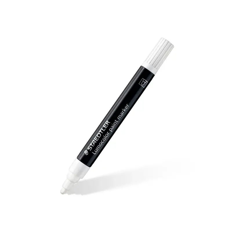 Staedtler Lumocolor 349 Marcador Acrilico Permanente - Trazo 2.4 mm aprox. - Tinta Base de Agua - Color Blanco | Ahorro Imprimie