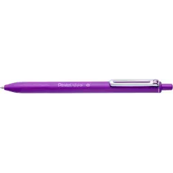 Pentel iZee Boligrafo de Bola Retractil - Punta 0.7mm - Trazo 0.35mm - Clip de Metal - Color Violeta | Ahorro Imprimiendo
