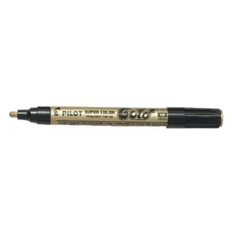 Pilot Super Color Rotulador Permanente Medio - Punta de 4,5mm de Poliacetal - Tinta muy Densa y Opaca - Cuerpo Metalico - Color