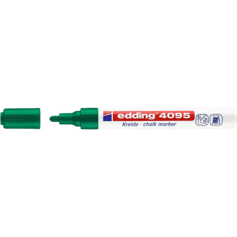 Edding 4095 Rotulador de Tiza Liquida - Punta Redonda - Trazo entre 2 y 3mm - Olor Neutro - Color Verde | Ahorro Imprimiendo