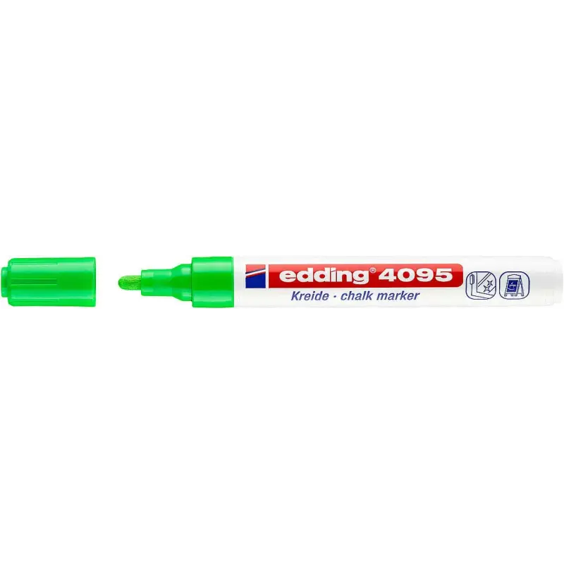 Edding 4095 Rotulador de Tiza Liquida - Punta Redonda - Trazo entre 2 y 3mm - Olor Neutro - Color Verde Claro | Ahorro Imprimien