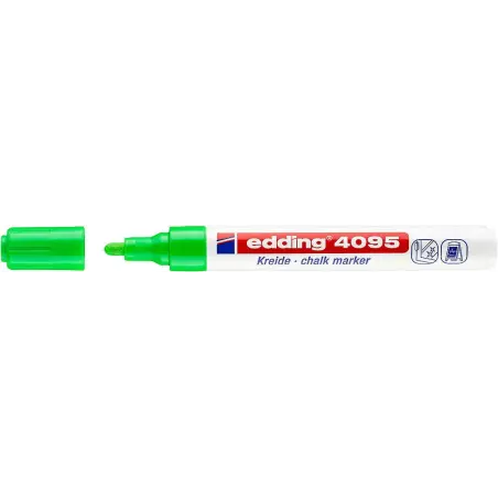 Edding 4095 Rotulador de Tiza Liquida - Punta Redonda - Trazo entre 2 y 3mm - Olor Neutro - Color Verde Claro | Ahorro Imprimien