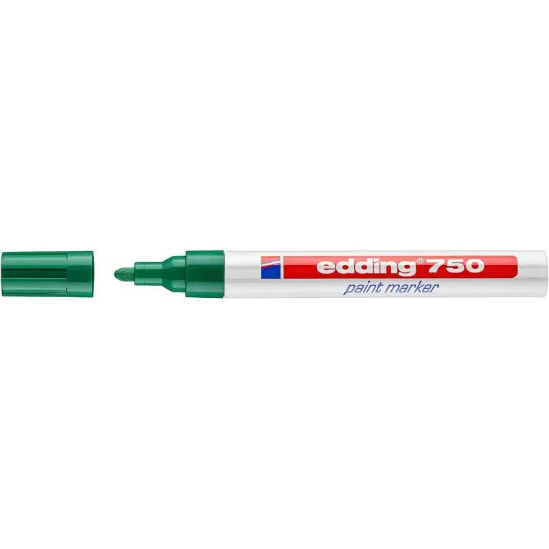 Edding 750 Rotulador Permanente - Punta Redonda - Trazo entre 2 y 4 mm. - Tinta Opaca - Secado Rapido - Color Verde | Ahorro Imp