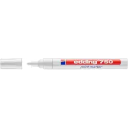 Edding 750 Rotulador Permanente - Punta Redonda - Trazo entre 2 y 4 mm. - Tinta Opaca - Secado Rapido - Color Blanco | Ahorro Im