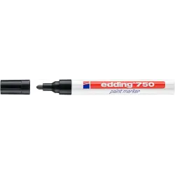 Edding 750 Rotulador Permanente - Punta Redonda - Trazo entre 2 y 4 mm. - Tinta Opaca - Secado Rapido - Color Negro | Ahorro Imp